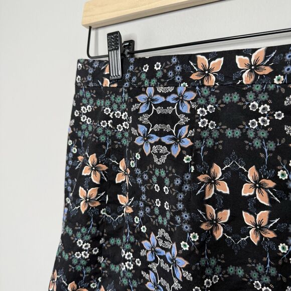 J. Crew Women’s Cotton Mirrored Floral Midi Lined Skirt Front Slit Size 10 - Picture 4 of 9